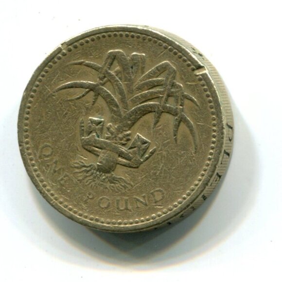 1985 Great Britain Welsh Leek One Pound Coin (b511-3) - Picture 1 of 2